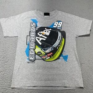 Carl Edwards Graphic Shirt Youth Boys Medium Gray NASCAR Racing 99‎ Aflac Car